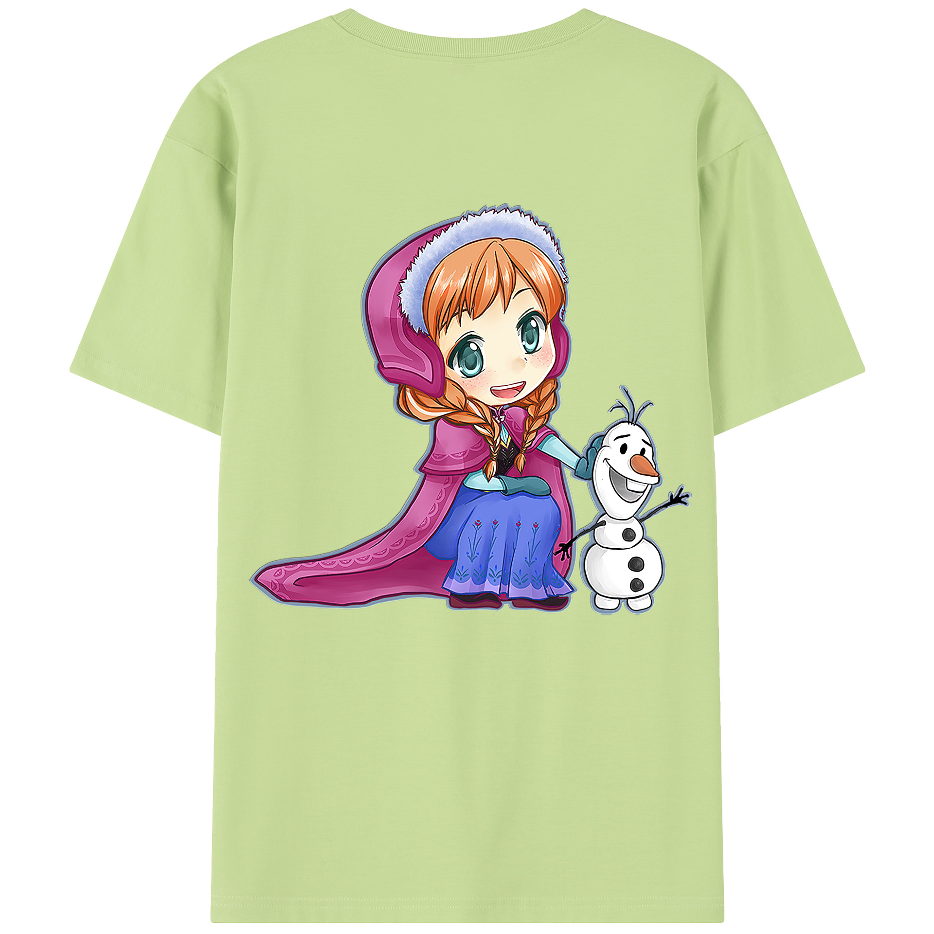 （画像用） アナと雪の女王 アンナ エルサ Frozen Anna Elsa 綿100％半袖Tシャツ（背面プリント）